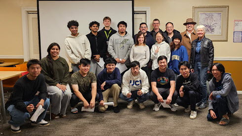 I-House students gather with a number of older adults; community mentors speaking about their experiences