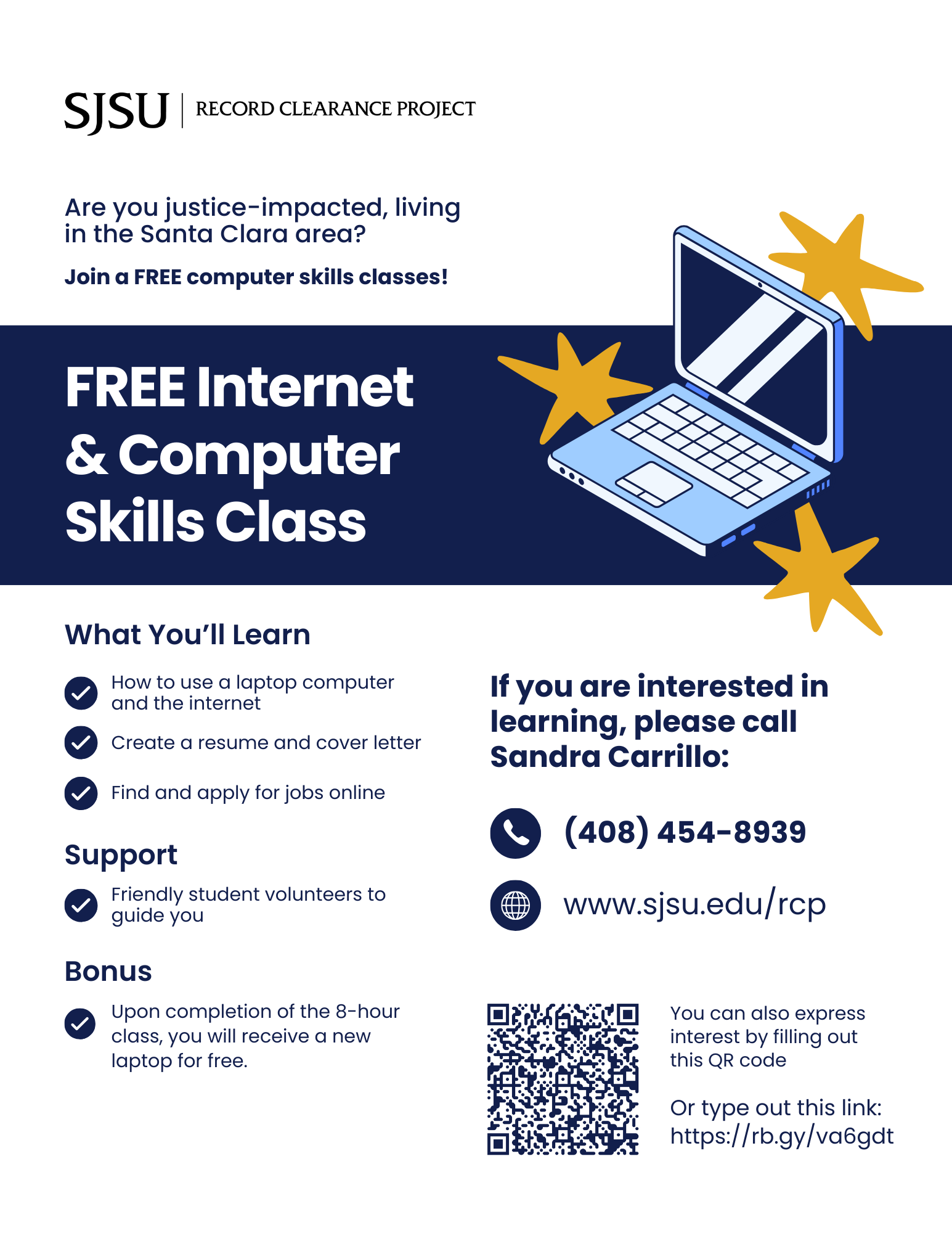 digital literacy flyer with instructor contact